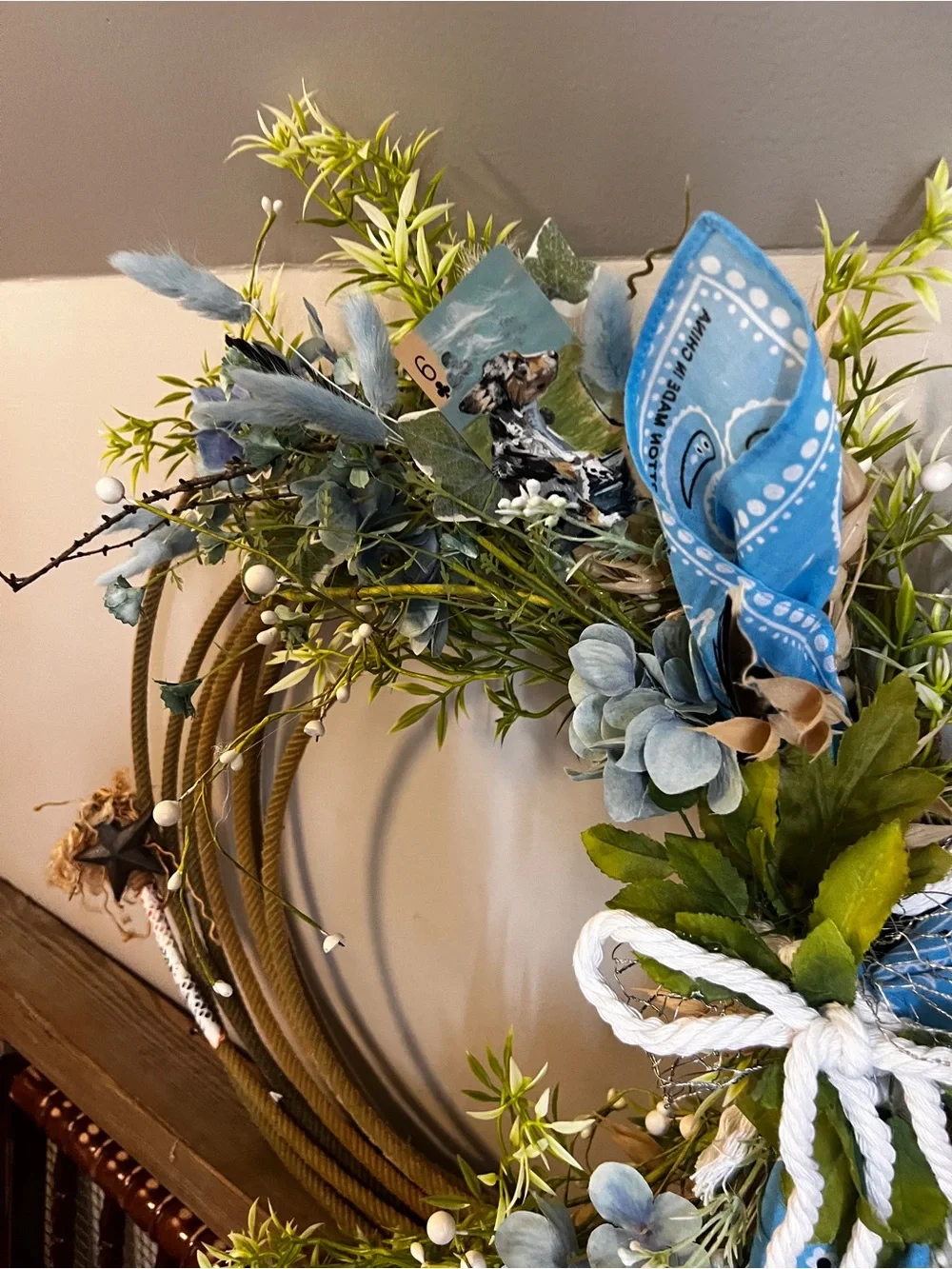 Authentic Lariat Rope Wreath Western Cottage Farmhouse Decor